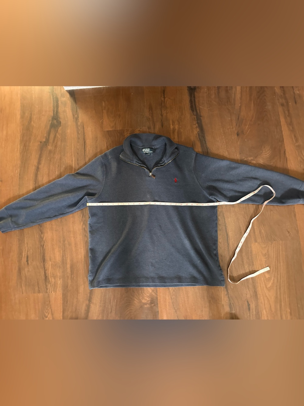 Vintage Polo by Ralph Lauren Navy Half-Zip Sweater with Red Pony Size XL Cotton